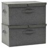 vidaXL Oppbevaringsbokser 2 stk stoff 50x30x25 cm antrasitt