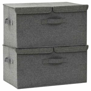 vidaXL Oppbevaringsbokser 2 stk stoff 50x30x25 cm antrasitt