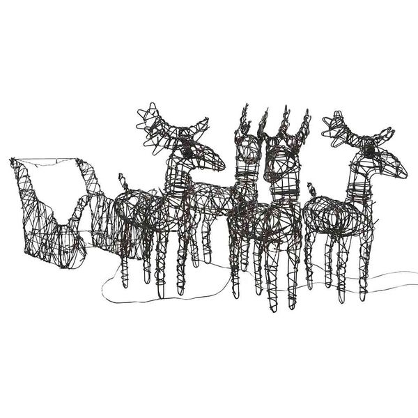 vidaXL Julepynt reinsdyr og slede 240 LED varmhvit rotting