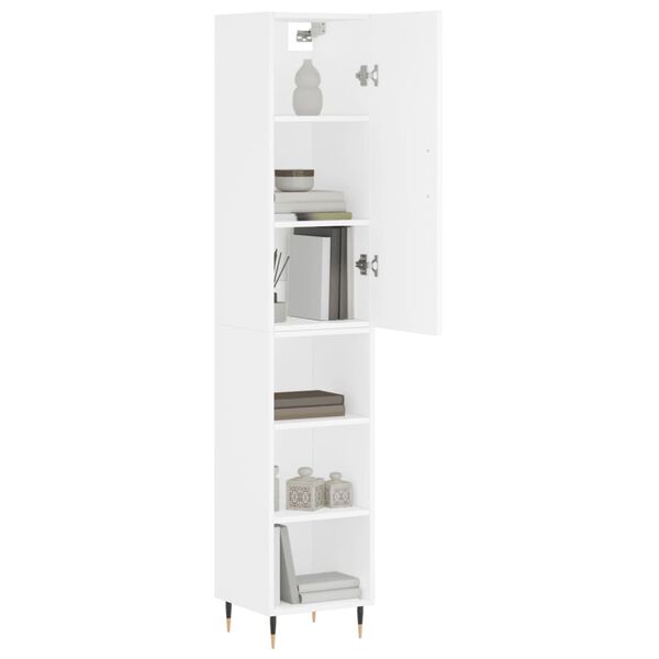 vidaXL Highboard hvit 34,5x34x180 cm konstruert tre