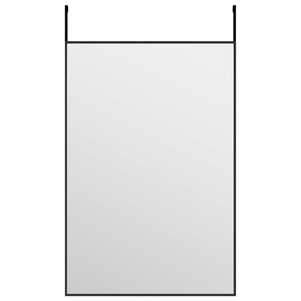 vidaXL Dørspeil svart 40x60 cm glass og aluminium
