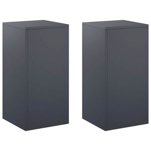 vidaXL Planteholder 2 pcs Antrasitt 30 x 30 x 60 cm Galvanisert st&aring;l