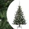 vidaXL Kunstig juletre med julekuler 120 cm 150 LED-lys Varmhvit