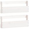 vidaXL Veggmonterte skohyller 2 stk hvit 59x9x23 cm heltre furu