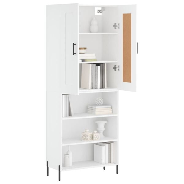 vidaXL Highboard hvit 69,5x34x180 cm konstruert tre
