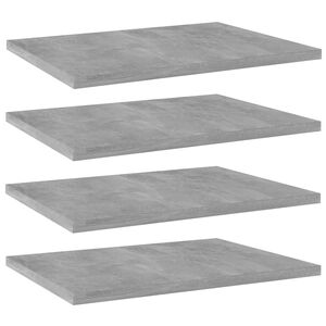 vidaXL Hylleplater 4 stk betonggr&aring; 40x30x1,5 cm konstruert tre
