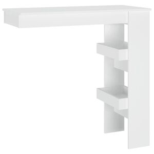 vidaXL Veggmontert barbord hvit 102x45x103,5 cm konstruert tre