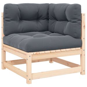 vidaXL Utendørs hjørnesofa med antrasitt puter heltre furu