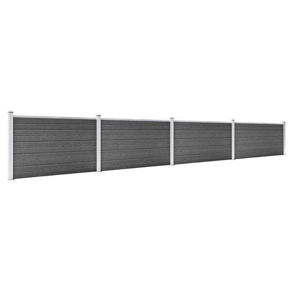 vidaXL Gjerdepanelsett WPC 699x105 cm svart