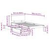 vidaXL Sengeramme med skuffer 90x190 cm heltre furu
