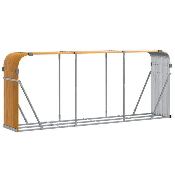 vidaXL Vedholder treutseende 234x45x100 cm galvanisert stål