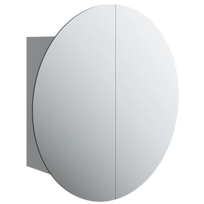 vidaXL Baderomsskap med rundt speil og LED grå 40x40x17,5 cm