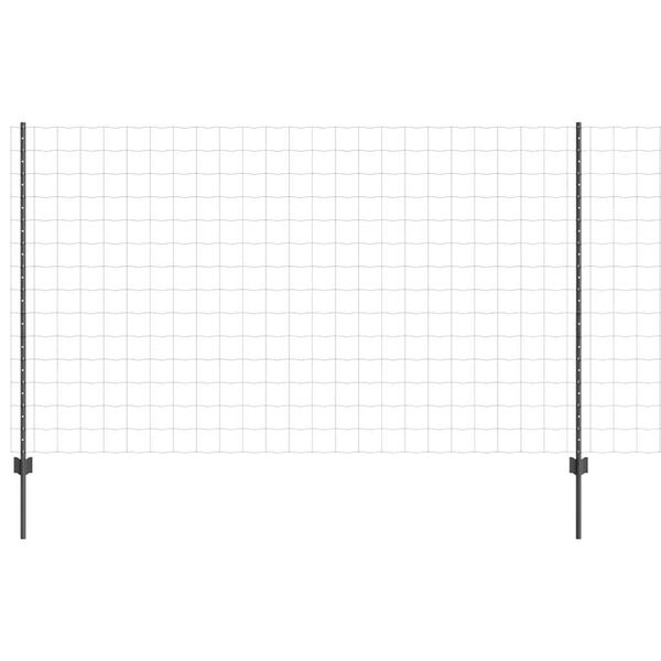 vidaXL Gjerde med stolpe Gr&aring; 1,4 x 10 m St&aring;l og PVC