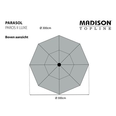 Madison Parasoll Paros II Luxe 300 cm gyllen glød