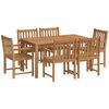 vidaXL 7-delers hagespisesett 150x90 cm heltre teak