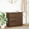 vidaXL Skjenk med skuff brun eik 71x35x65 cm konstruert tre