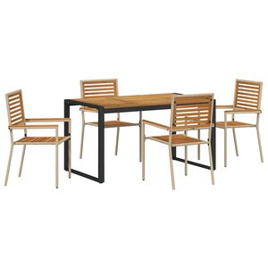 vidaXL Hage Spisegruppe 5 stk. Beige og Brun polyrotting