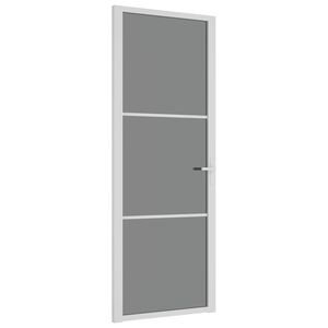 vidaXL Innerd&oslash;r 76x201,5 cm hvit ESG glass og aluminium