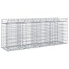 vidaXL Gabion hevet seng 2 pcs s&oslash;lv 200 x 50 x 80 cm Galvanisert St&aring;l