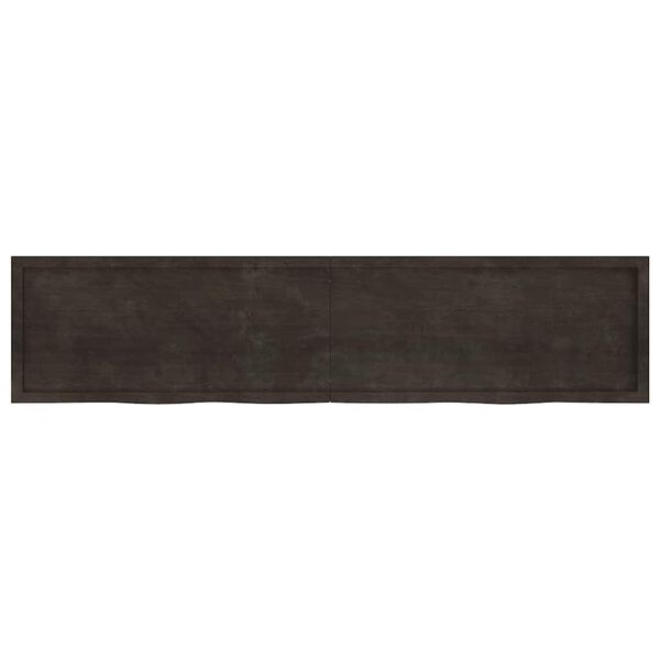 vidaXL Benkeplate til bad m&oslash;rkebrun 220x50x(2-4) cm behandlet heltre