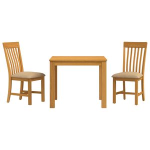 vidaXL Spisestuesett 3 stk. Beige Massivt Eiketre