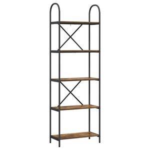 vidaXL Bokhylle 5 niv&aring;er 60 x 30 x 183 cm Konstruert tre R&oslash;kt eik
