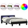 vidaXL Sengestamme med LED Svart Eik 140 x 200 cm Konstruert tre