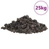 vidaXL Lavasteiner 25 kg svart 1-2 cm