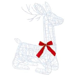 vidaXL 3D-julereinsdyr LOVIISA 280 LED-lys Kaldhvit 55 x 22 x 63 cm
