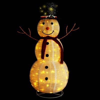 vidaXL Dekorativ snømannfigur med LED luksusstoff 120cm