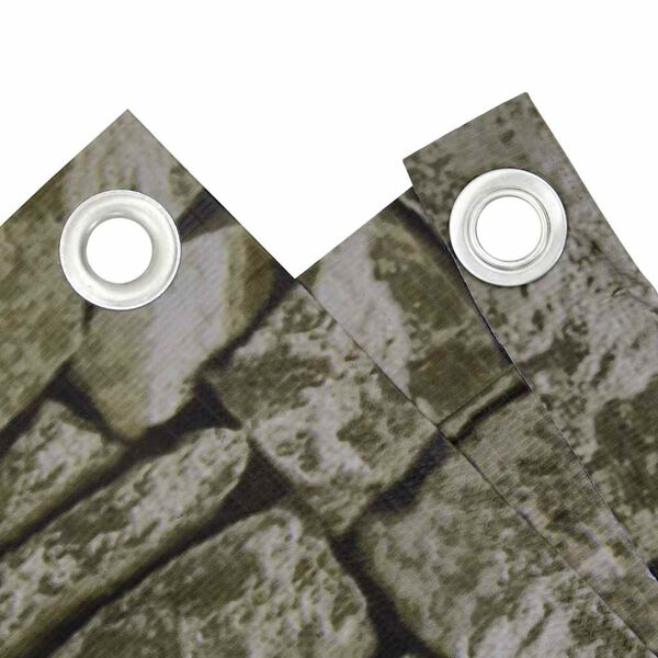 vidaXL Balkongskjerm med steinutseende 500x75 cm PVC