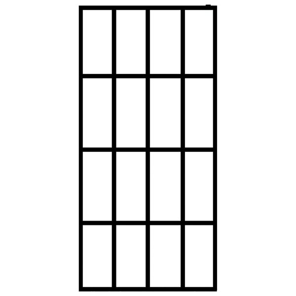 vidaXL Dusjvegg med hylle svart 118x190 cm ESG-glass og aluminium