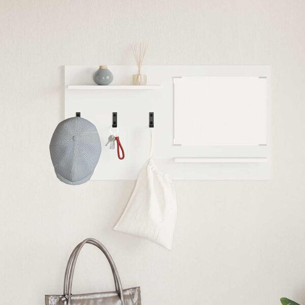 vidaXL Vegghengt kleshenger Hvit 90 x 10 x 50 cm Konstruert tre