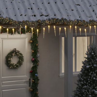 vidaXL Istapplys til jul 100 LEDs varm hvit 10 m akryl PVC