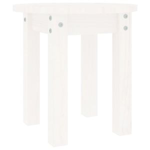 vidaXL Salongbord hvit &Oslash; 35x35 cm heltre furu