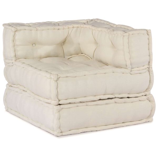 vidaXL Modulsofa 3 pcs Krem stoff