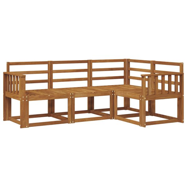 vidaXL Utend&oslash;rs sofa-sett 4 pcs Naturlig Solid akasietre
