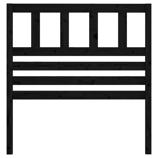 vidaXL Sengegavl svart 96x4x100 cm heltre furu