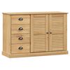 vidaXL Skjenk med skuffer VIGO 113x40x75 cm heltre furu