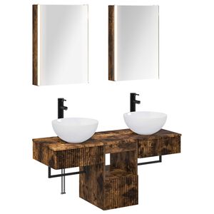vidaXL Baderomsskapsett 5 pcs R&oslash;kt Eik 43 x 11,5 x 60,5 cm