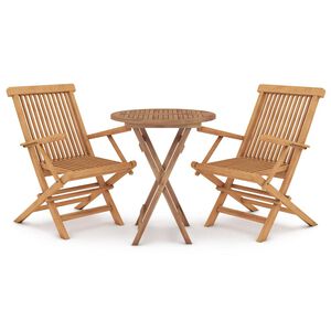 vidaXL Hagespisestuesett 3 deler heltre teak