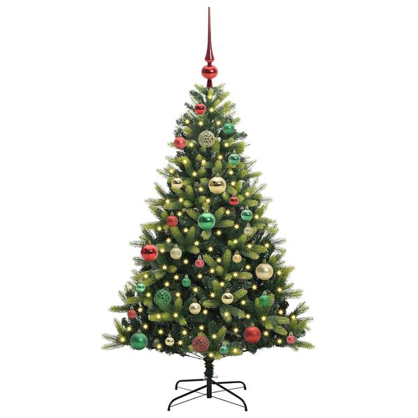 vidaXL Kunstig Hengt Julegran med 150 LED-lys gr&oslash;nn 120 cm PVC og PE