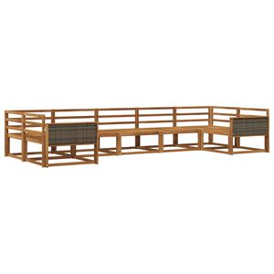 vidaXL Utend&oslash;rs sofa-sett 7 pcs Naturlig Solid akasietre