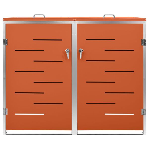 vidaXL S&oslash;ppeldunkskur dobbelt 138x77,5x112,5 cm rustfritt st&aring;l