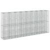 vidaXL Gabion hevet seng 4 pcs s&oslash;lv 330 x 50 x 150 cm Galvanisert St&aring;l