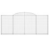vidaXL Gabionkurver buede 11 stk 300x30x120/140 cm galvanisert jern