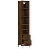 vidaXL Highboard brun eik 34,5x34x180 cm konstruert tre