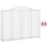 vidaXL Gabionkurver buede 3 stk 200x30x140/160 cm galvanisert jern