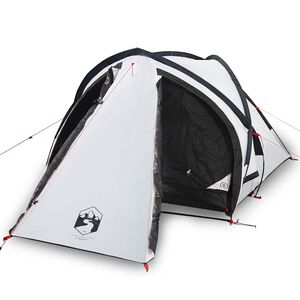 vidaXL Kuppeltelt for camping 2 personer hvit blendingsstoff vanntett