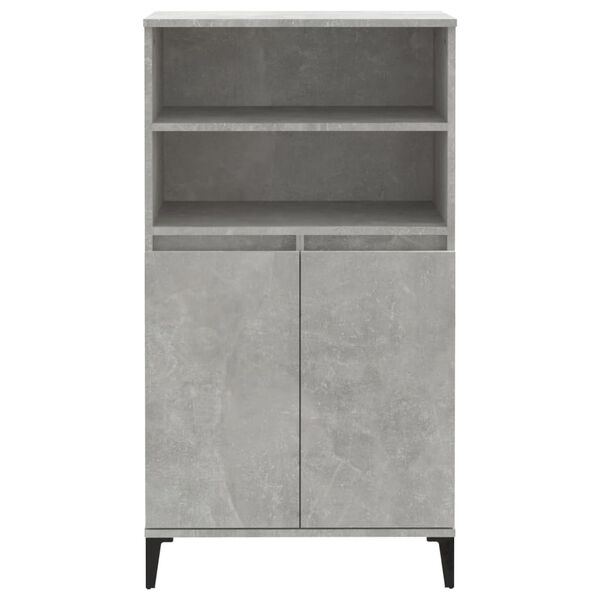vidaXL Highboard betonggrå 60x36x110 cm konstruert tre